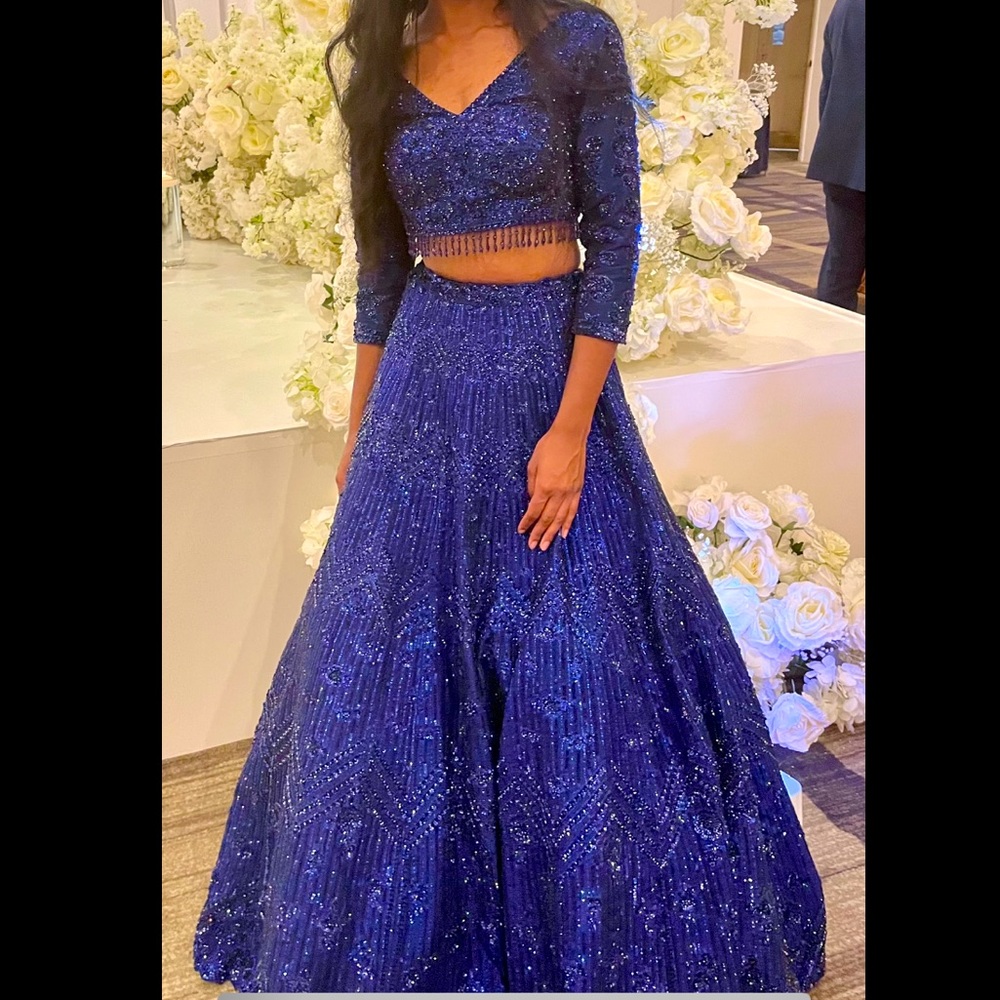 Seema Gujral Custom Midnight Sparkling Lehenga Bu… - image 1